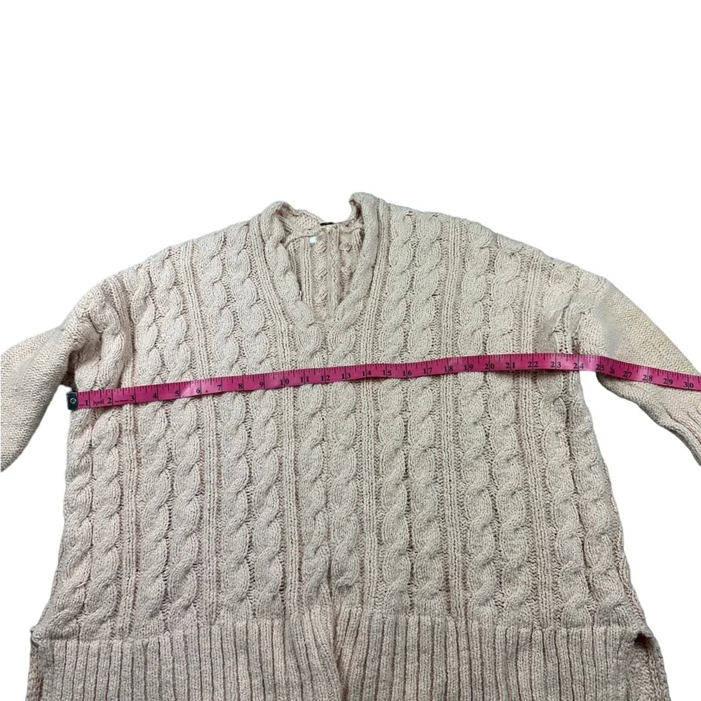 FREE PEOPLE: Easy Cable Pink Sweater -Size Large